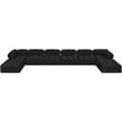 Meridian Furniture Ames Black Boucle Fabric Modular Sectional