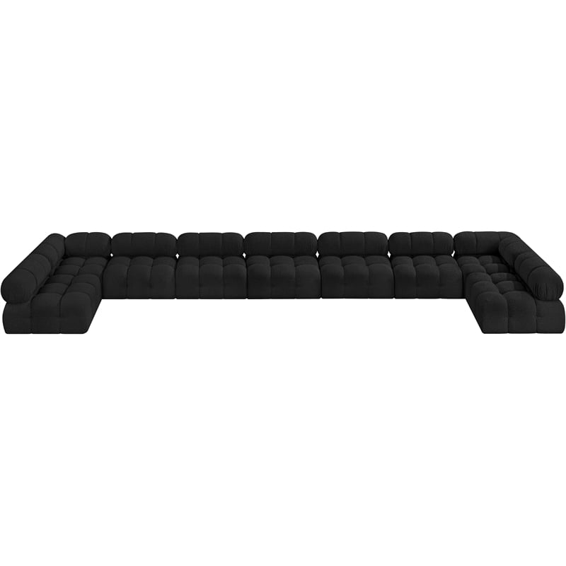 Meridian Furniture Ames Black Boucle Fabric Modular Sectional