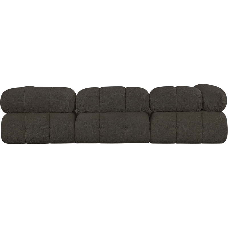 Meridian Furniture Ames Brown Boucle Fabric Modular Sofa