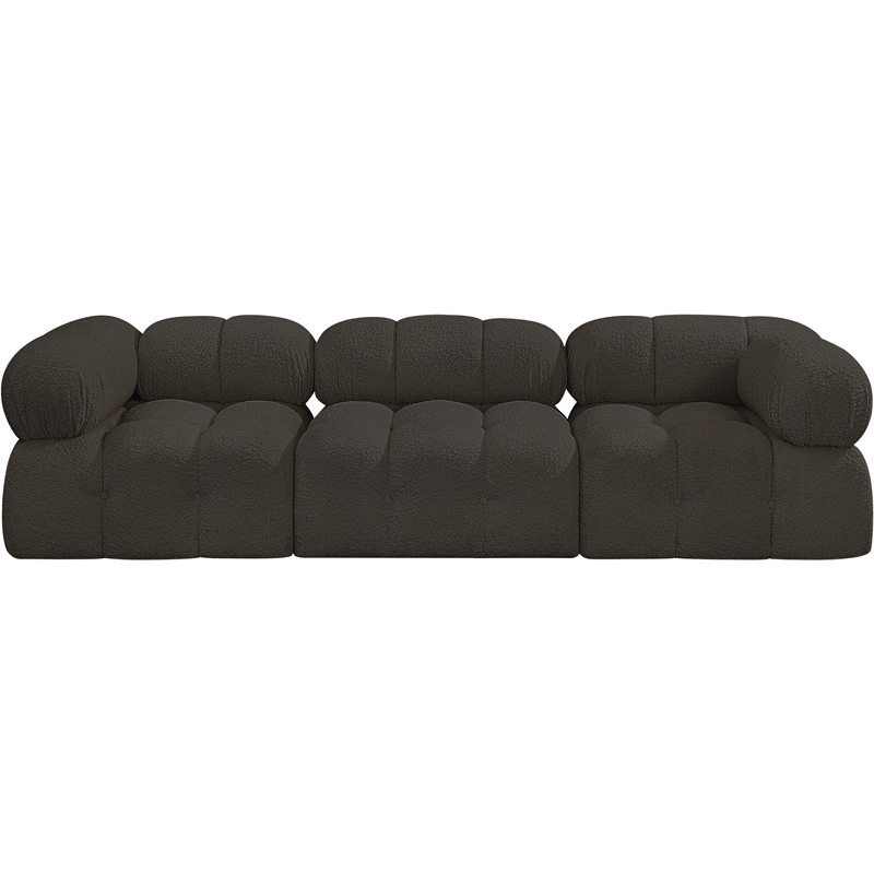 Meridian Furniture Ames Brown Boucle Fabric Modular Sofa