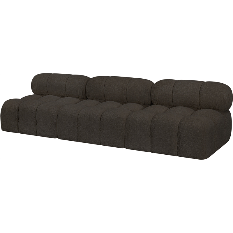 Meridian Furniture Ames Brown Boucle Fabric Modular Sofa