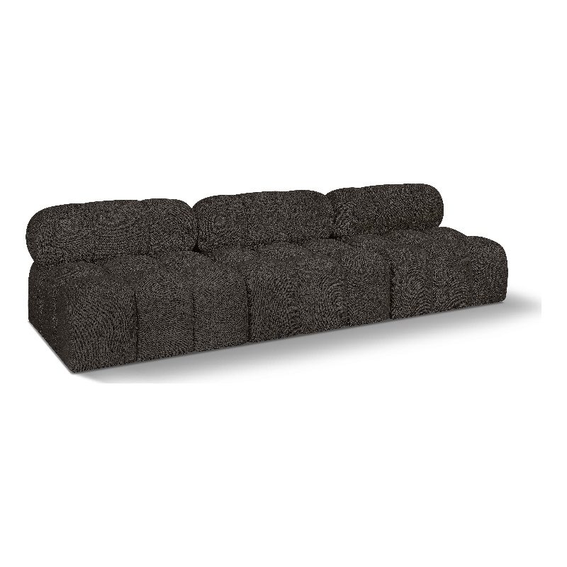 Meridian Furniture Ames Brown Boucle Fabric Modular Sofa