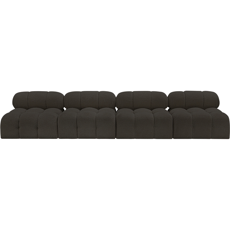 Meridian Furniture Ames Brown Boucle Fabric Modular Sofa