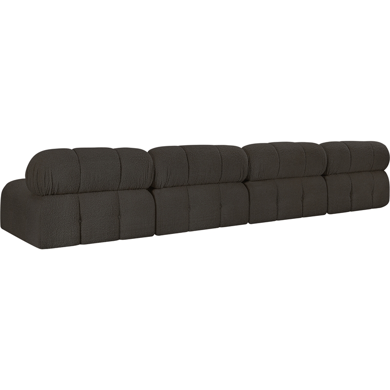Meridian Furniture Ames Brown Boucle Fabric Modular Sofa