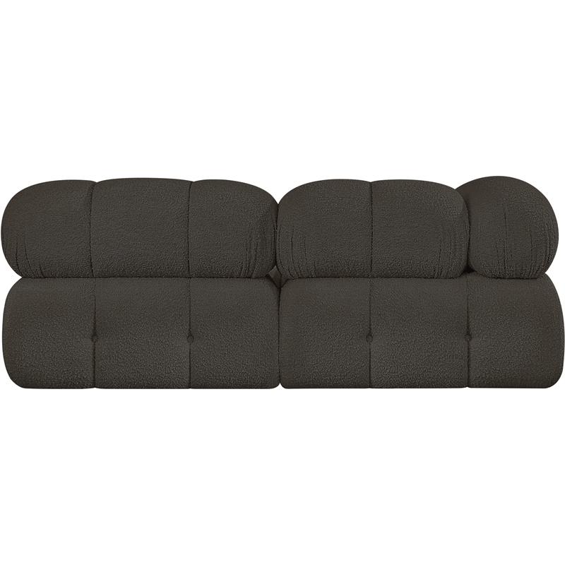 Meridian Furniture Ames Brown Boucle Fabric Modular Sofa
