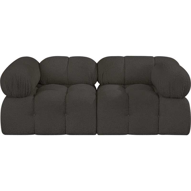 Meridian Furniture Ames Brown Boucle Fabric Modular Sofa