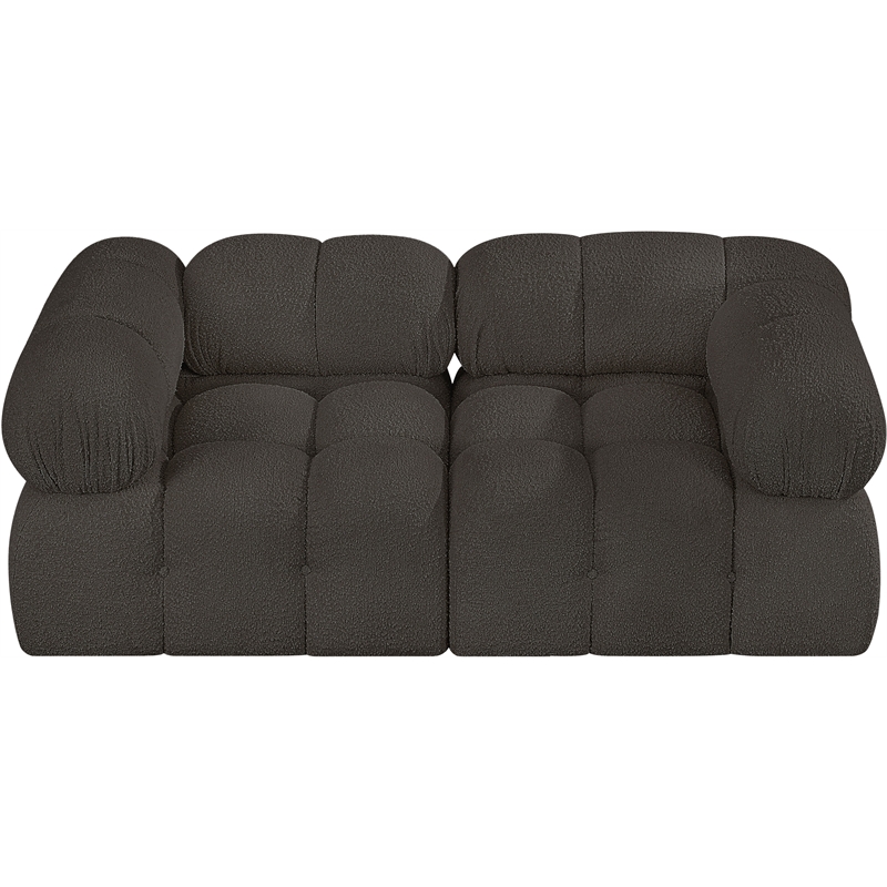 Meridian Furniture Ames Brown Boucle Fabric Modular Sofa