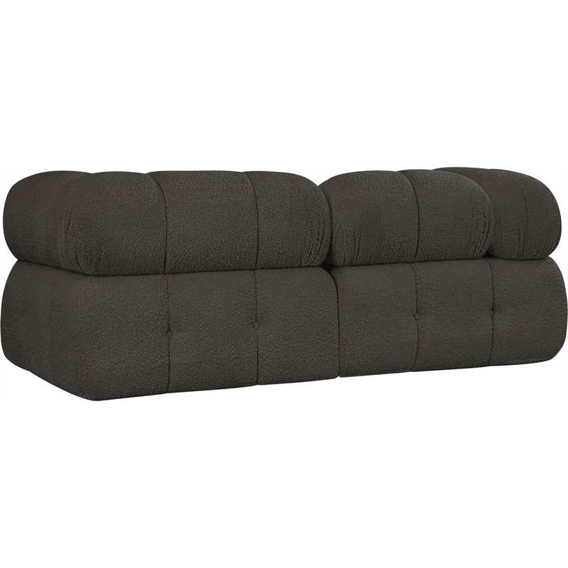 Meridian Furniture Ames Brown Boucle Fabric Modular Sofa
