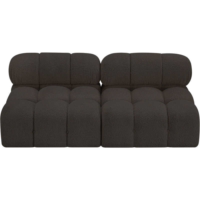 Meridian Furniture Ames Brown Boucle Fabric Modular Sofa