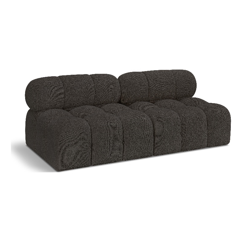 Meridian Furniture Ames Brown Boucle Fabric Modular Sofa