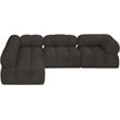 Meridian Furniture Ames Brown Boucle Fabric Modular Sectional