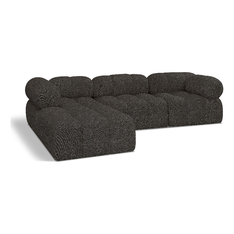 Meridian Furniture Ames Brown Boucle Fabric Modular Sectional