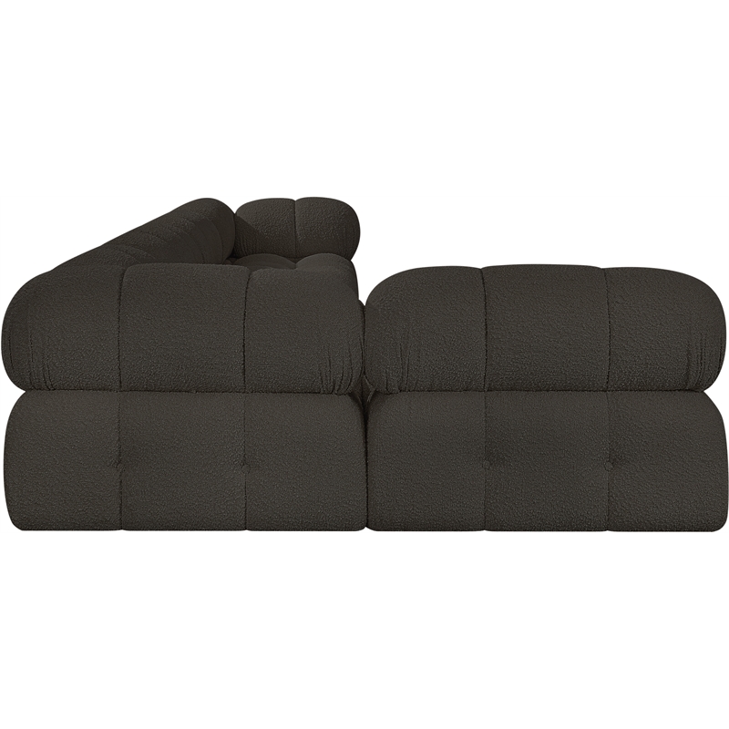 Meridian Furniture Ames Brown Boucle Fabric Modular Sectional