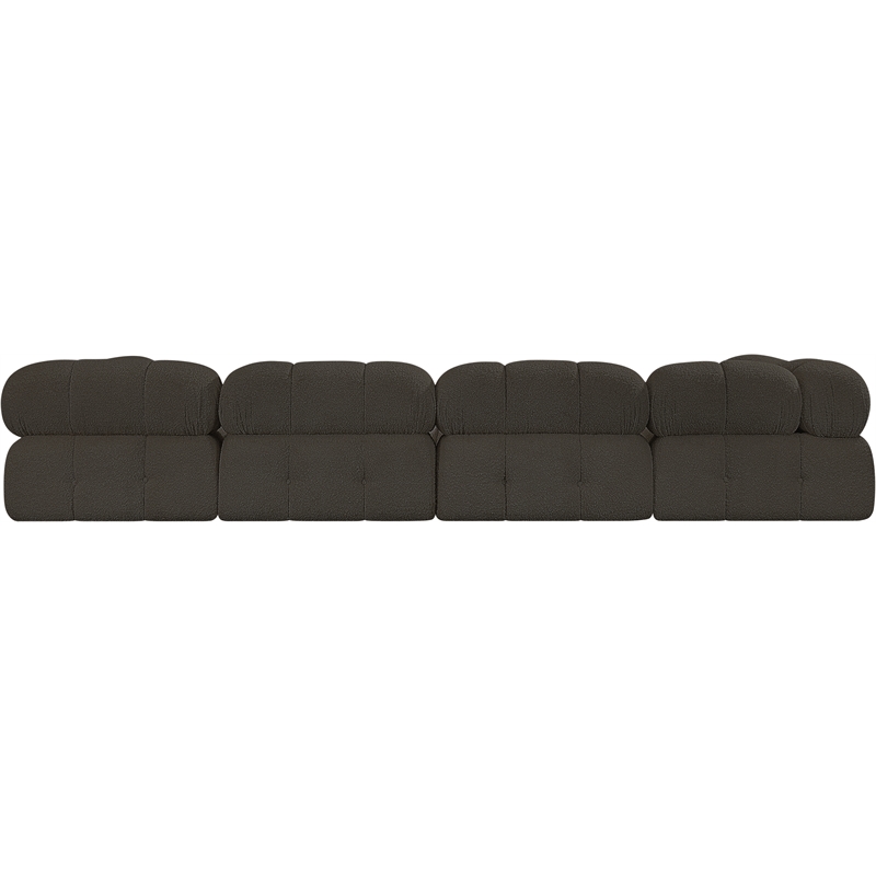Meridian Furniture Ames Brown Boucle Fabric Modular Sectional