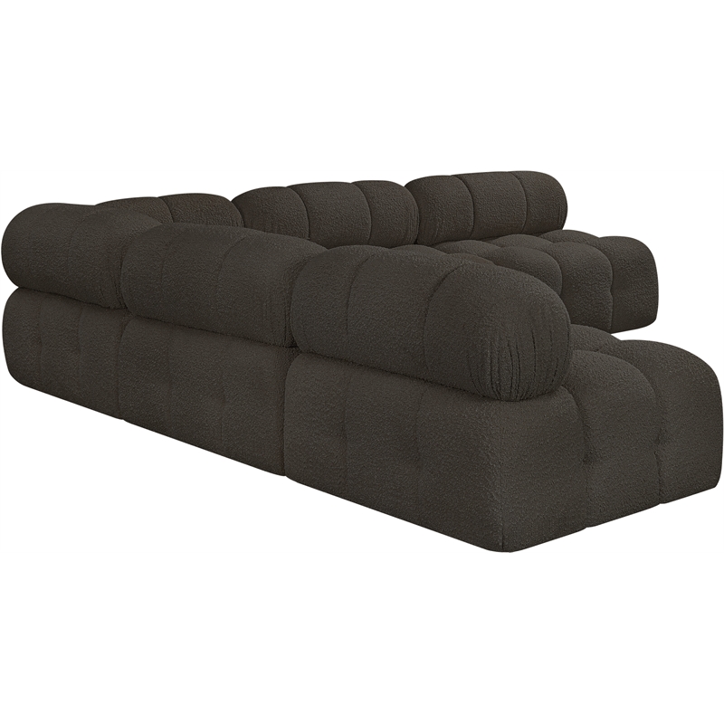 Meridian Furniture Ames Brown Boucle Fabric Modular Sectional