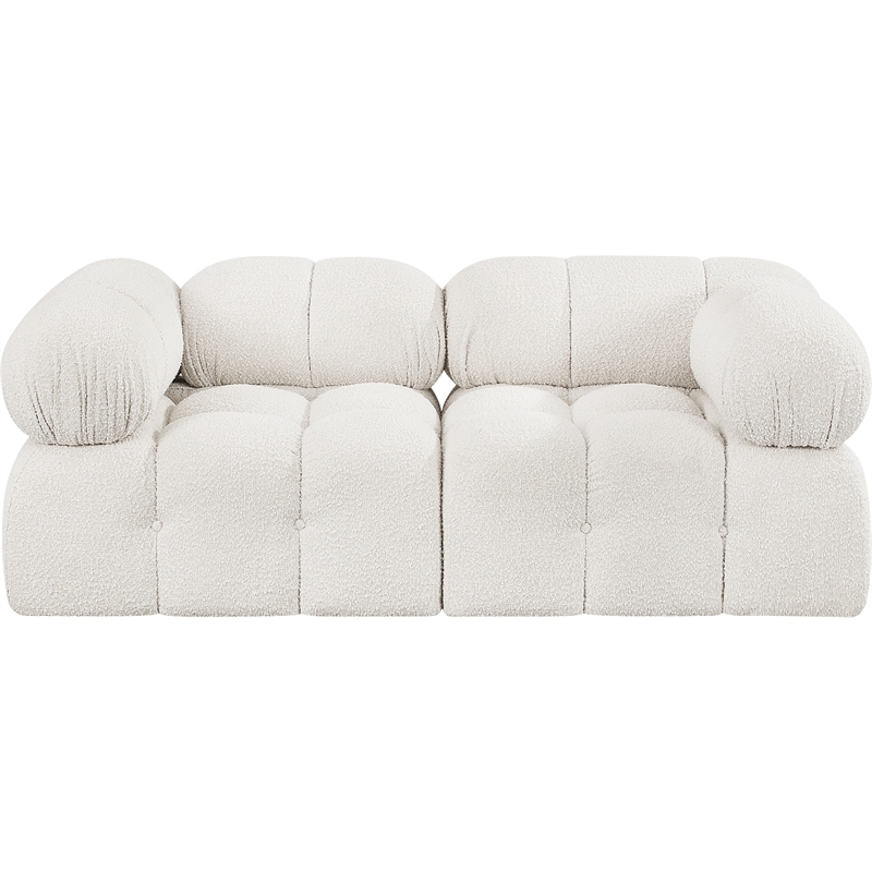 Meridian Furniture Ames Cream Boucle Fabric Modular Sofa