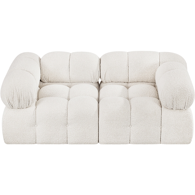 Meridian Furniture Ames Cream Boucle Fabric Modular Sofa