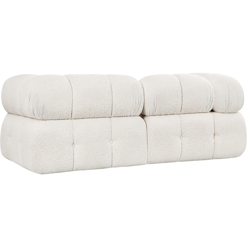 Meridian Furniture Ames Cream Boucle Fabric Modular Sofa