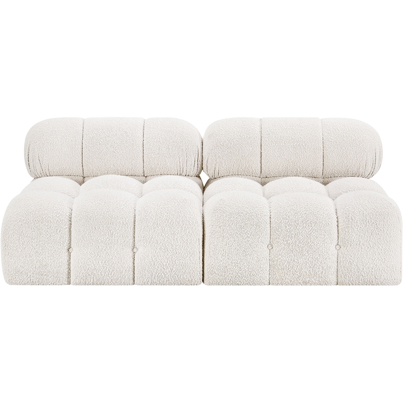 Meridian Furniture Ames Cream Boucle Fabric Modular Sofa
