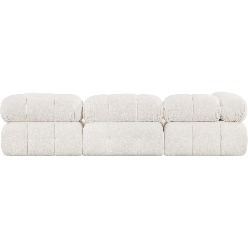 Meridian Furniture Ames Cream Boucle Fabric Modular Sectional