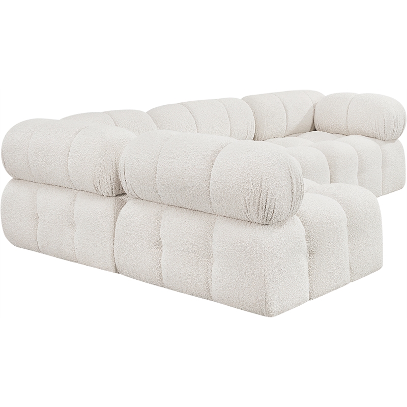 Meridian Furniture Ames Cream Boucle Fabric Modular Sectional