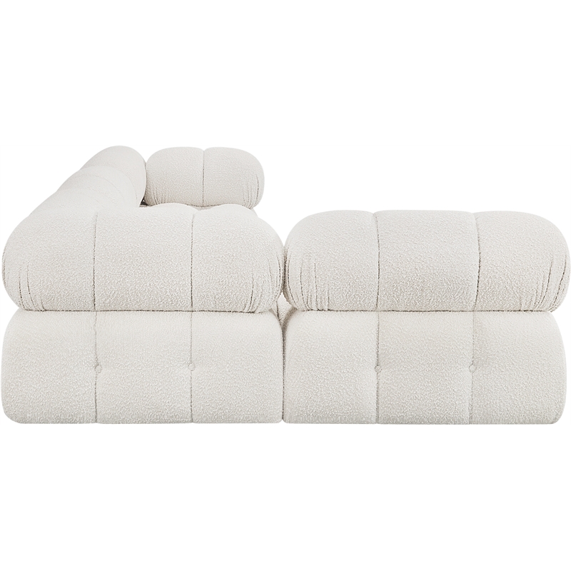 Meridian Furniture Ames Cream Boucle Fabric Modular Sectional