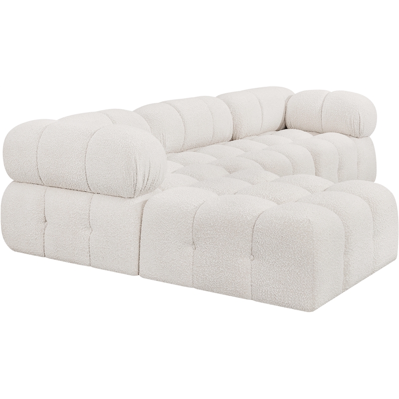 Meridian Furniture Ames Cream Boucle Fabric Modular Sectional