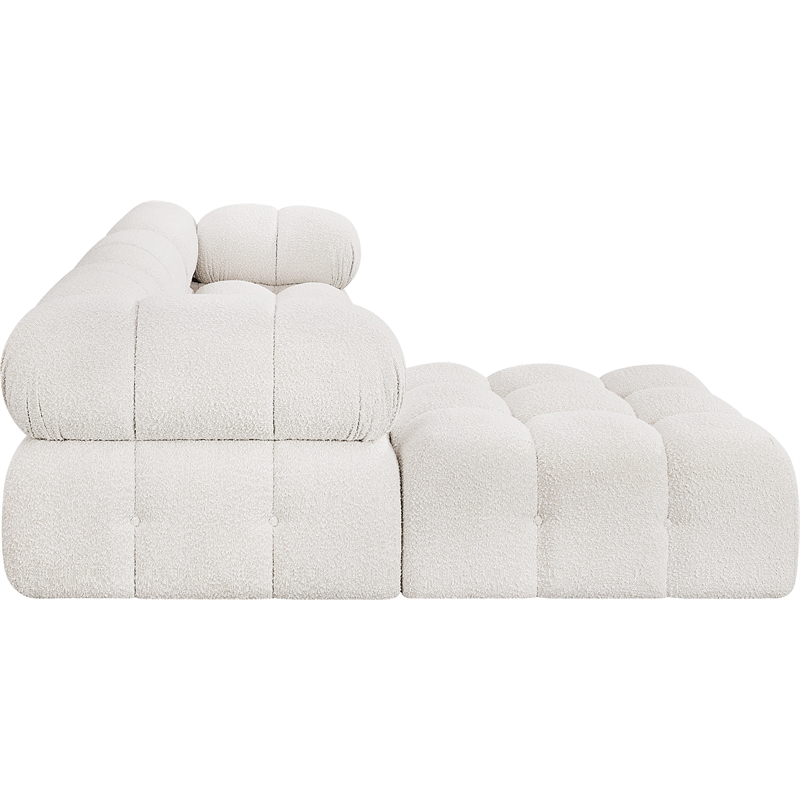 Meridian Furniture Ames Cream Boucle Fabric Modular Sectional