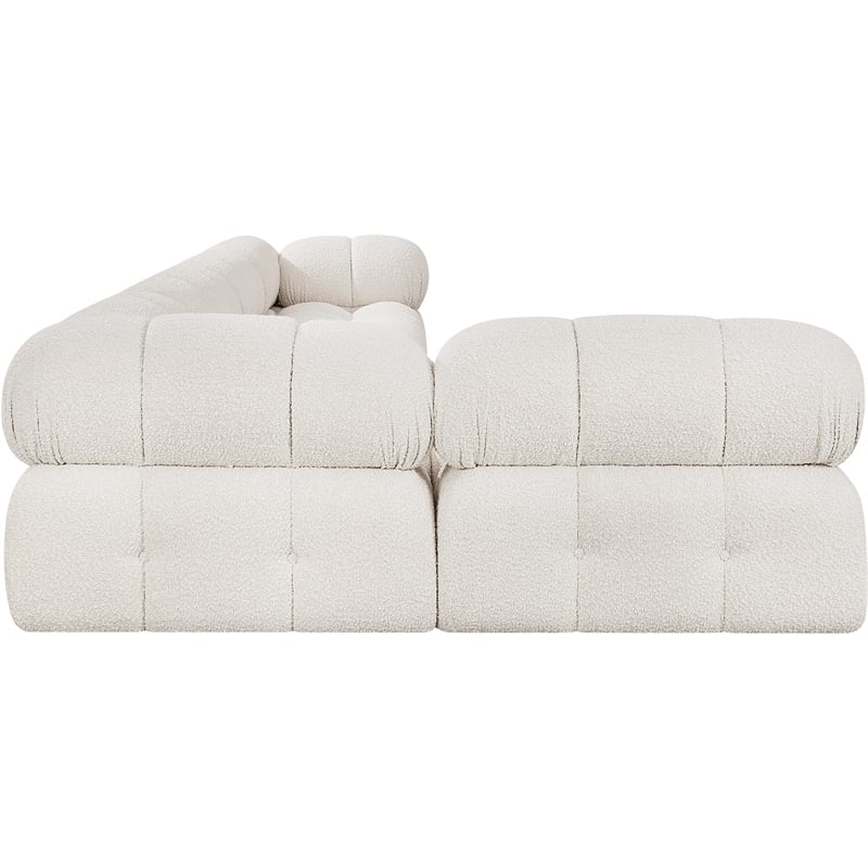 Meridian Furniture Ames Cream Boucle Fabric Modular Sectional