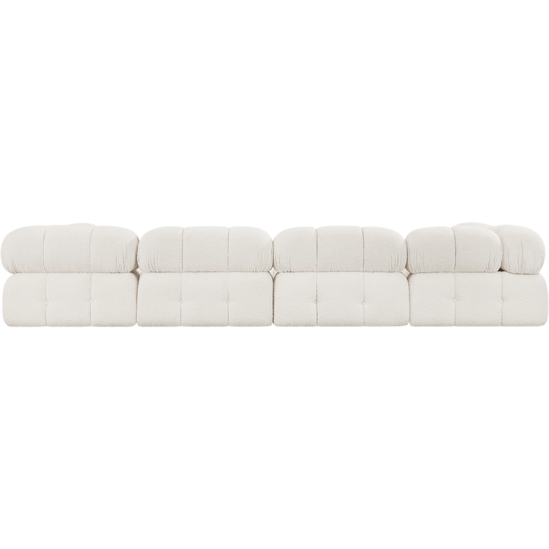 Meridian Furniture Ames Cream Boucle Fabric Modular Sectional