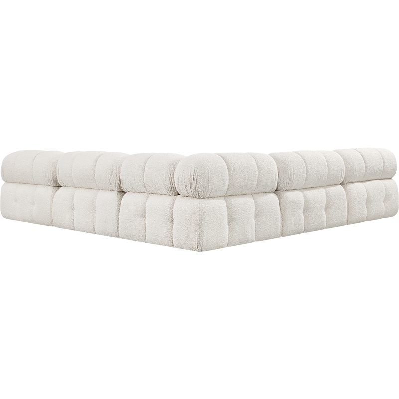 Meridian Furniture Ames Cream Boucle Fabric Modular Sectional