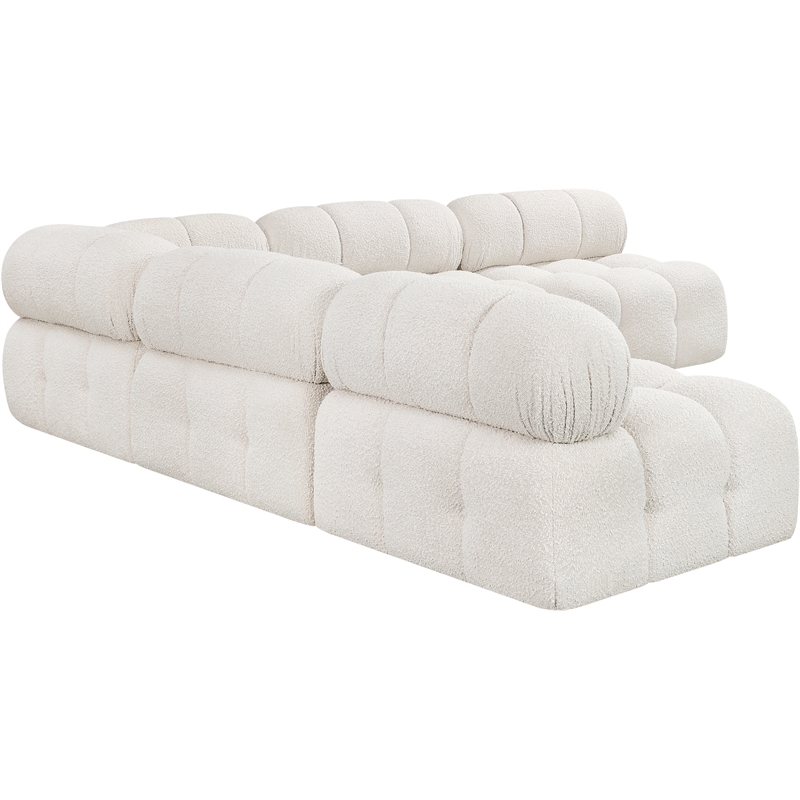 Meridian Furniture Ames Cream Boucle Fabric Modular Sectional