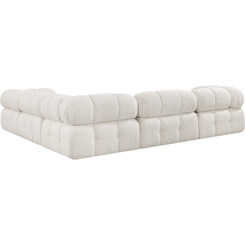 Meridian Furniture Ames Cream Boucle Fabric Modular Sectional