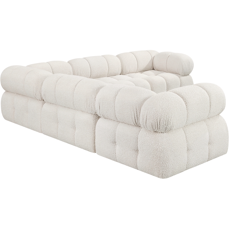 Meridian Furniture Ames Cream Boucle Fabric Modular Sectional