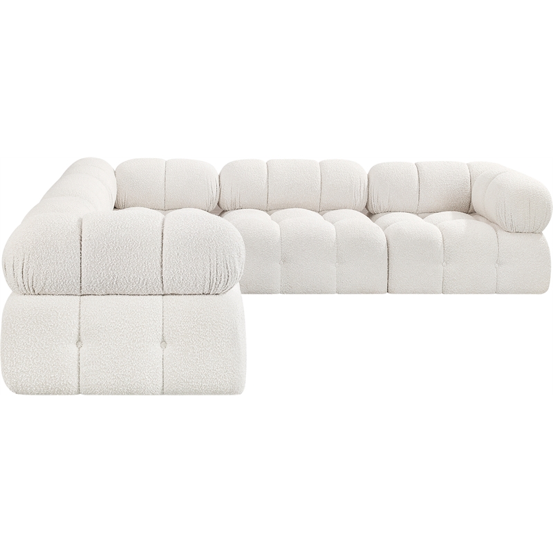 Meridian Furniture Ames Cream Boucle Fabric Modular Sectional