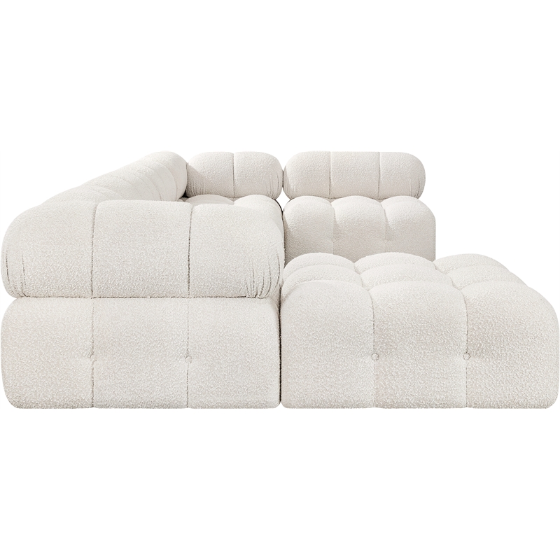 Meridian Furniture Ames Cream Boucle Fabric Modular Sectional