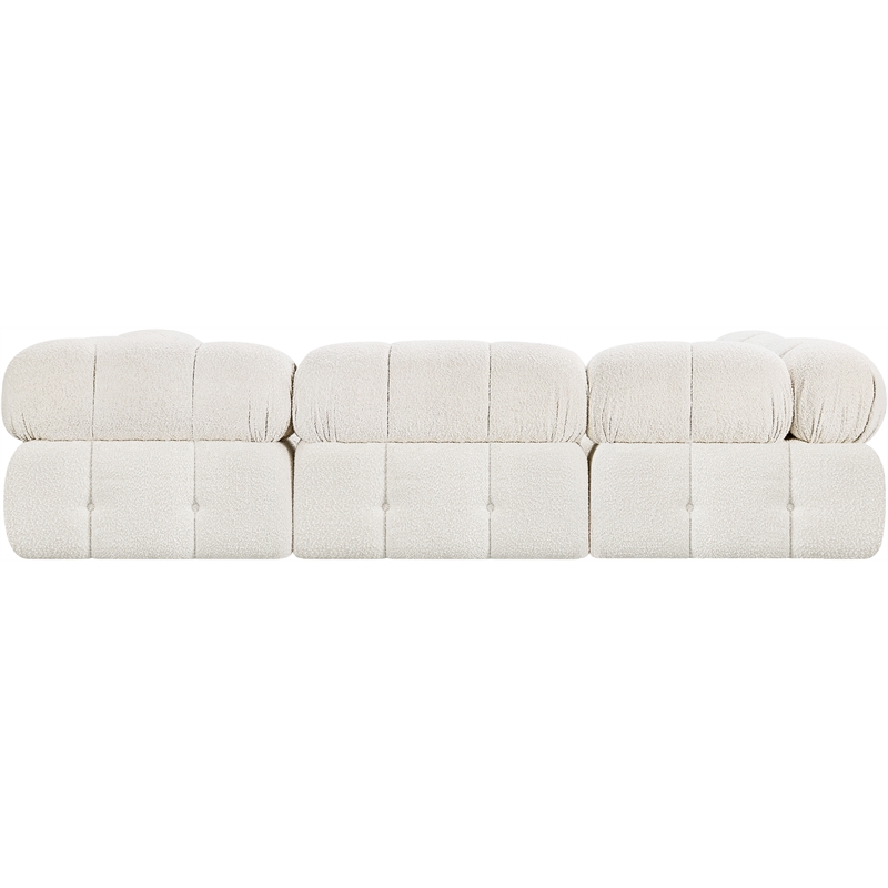 Meridian Furniture Ames Cream Boucle Fabric Modular Sectional