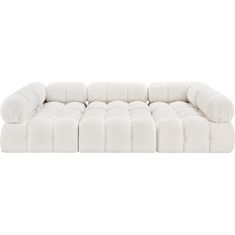 Meridian Furniture Ames Cream Boucle Fabric Modular Sectional