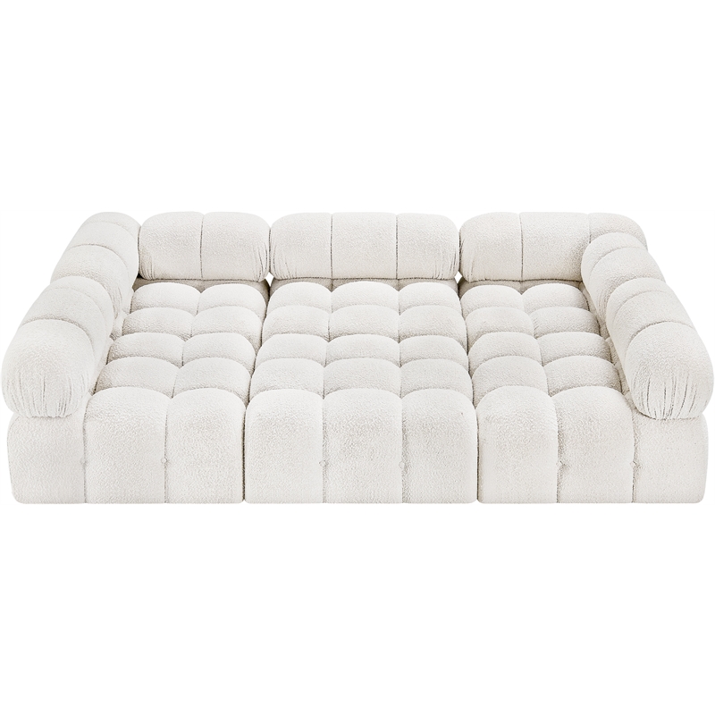 Meridian Furniture Ames Cream Boucle Fabric Modular Sectional
