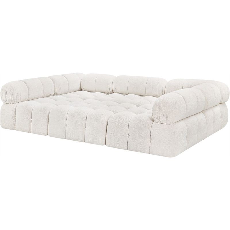 Meridian Furniture Ames Cream Boucle Fabric Modular Sectional
