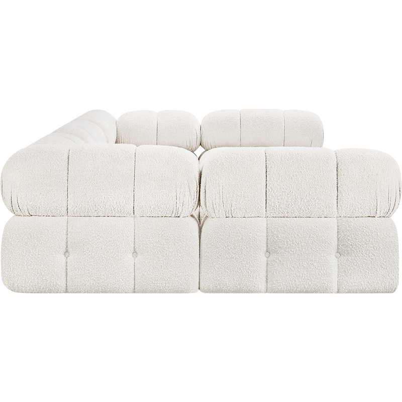 Meridian Furniture Ames Cream Boucle Fabric Modular Sectional