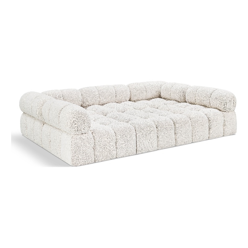 Meridian Furniture Ames Cream Boucle Fabric Modular Sectional