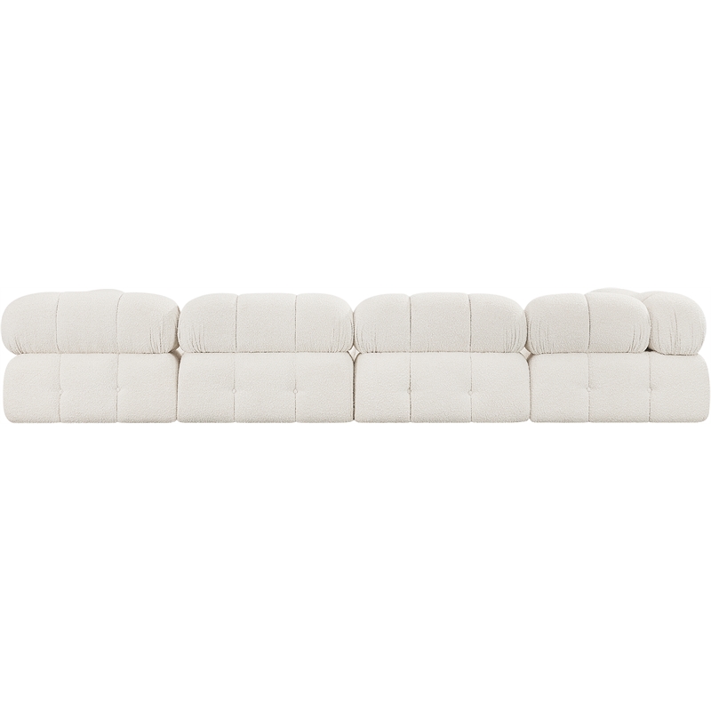 Meridian Furniture Ames Cream Boucle Fabric Modular Sectional