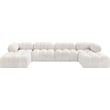 Meridian Furniture Ames Cream Boucle Fabric Modular Sectional