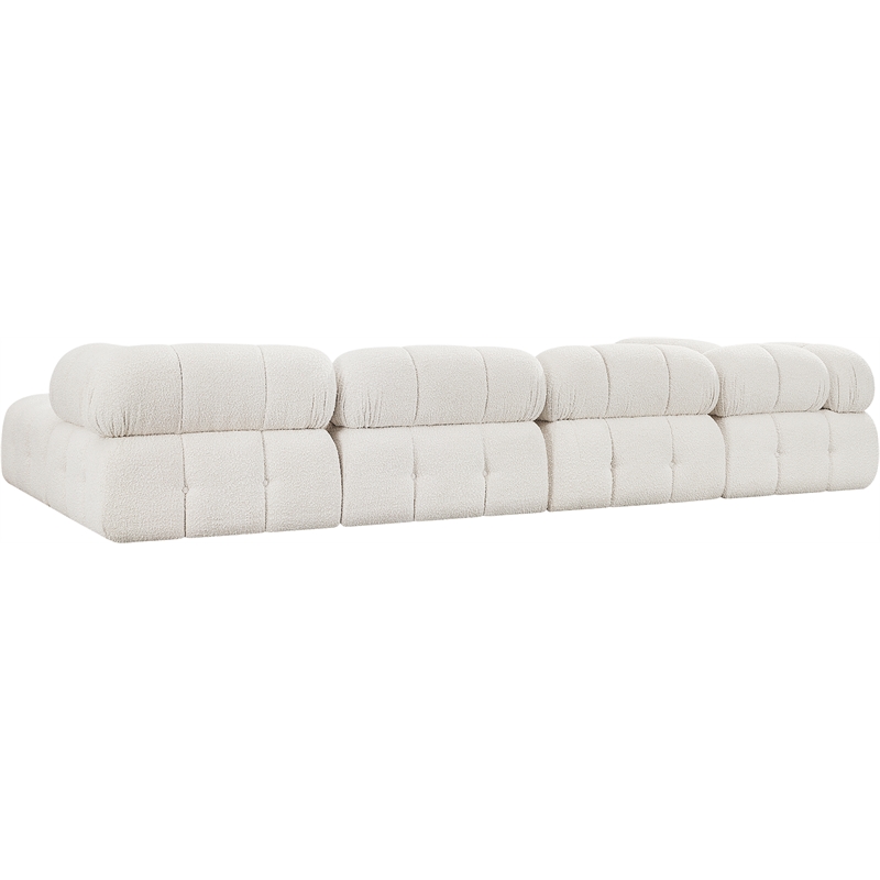 Meridian Furniture Ames Cream Boucle Fabric Modular Sectional