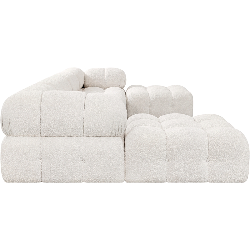 Meridian Furniture Ames Cream Boucle Fabric Modular Sectional