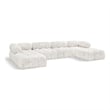 Meridian Furniture Ames Cream Boucle Fabric Modular Sectional
