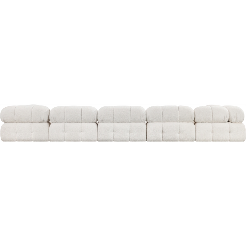 Meridian Furniture Ames Cream Boucle Fabric Modular Sectional