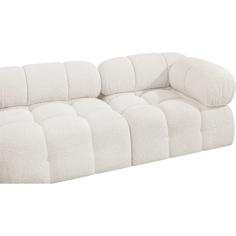Meridian Furniture Ames Cream Boucle Fabric Modular Sectional
