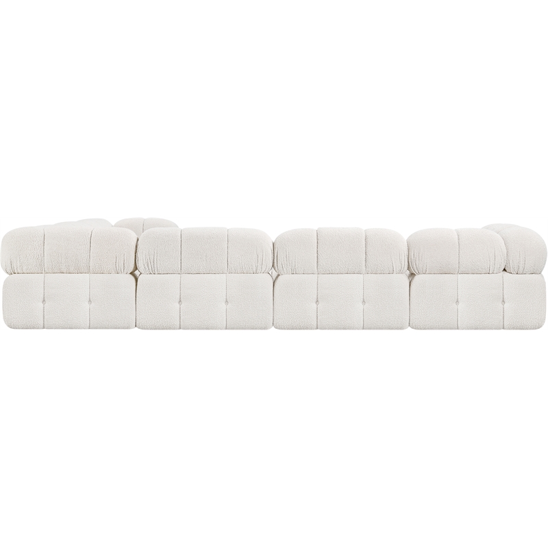 Meridian Furniture Ames Cream Boucle Fabric Modular Sectional